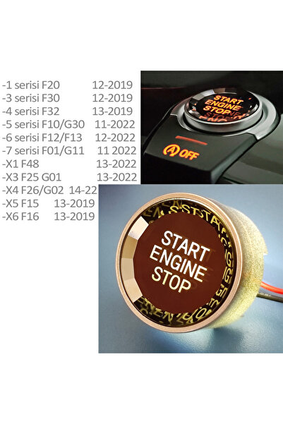 GCP German Car Parts غطاء Bmw F30 Start-Stop - مقبض كريستال Bmw F30 رمادي