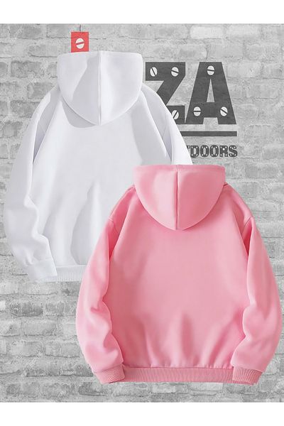 Joza Outdoors Γυναικεία Ανδρικά Unisex Φούτερ 2 τεμαχίων Φούτερ με κουκούλα σε συνδυασμό με λουλουδάτο Tom Jerry Lover Couple