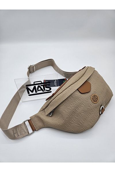 DSN Monogram Embossed Waist Bag Mink Tan