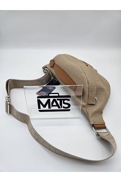 DSN Monogram Embossed Waist Bag Mink Tan