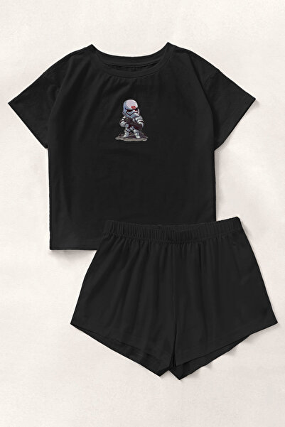 PEMBİŞ HOMEWEAR Blacked Star Bambuu Şort Takımı