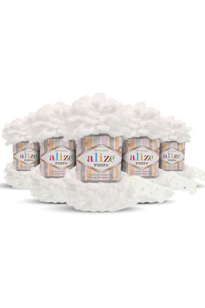 Alize 6 Τεμάχια Παχύ Λευκό Βρεφικό Κουβερλί - 90x90