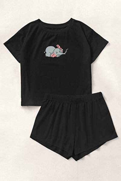 PEMBİŞ HOMEWEAR Blacked Zoo Bambuu Şort Takımı