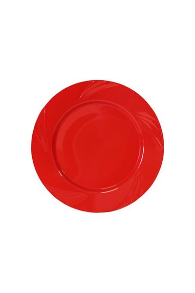 14Süs Plastic Plate Hard Luxury 22cm (6 Pieces) Red