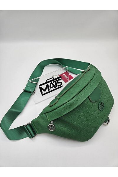 DSN Monogram Embossed Waist Bag Grass Green