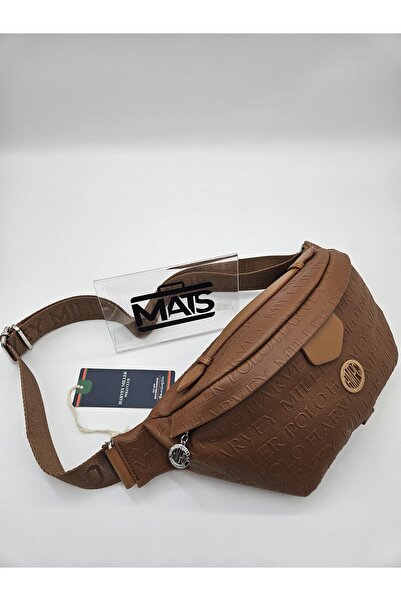 DSN Monogram Kabartmalı Bel Çantası Taba