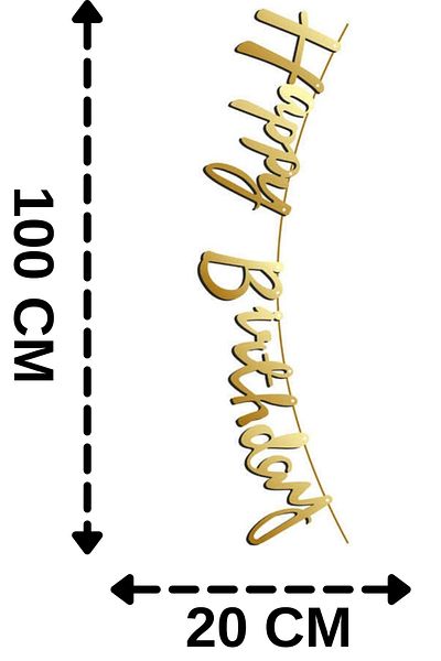 ELGALA Happy Birthday Written Pennant and 2 Numbers Foil Balloon