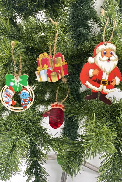 Yusuf Dirik YD Party Supplies Christmas Tree Ornament Wooden Figures 4 Pieces