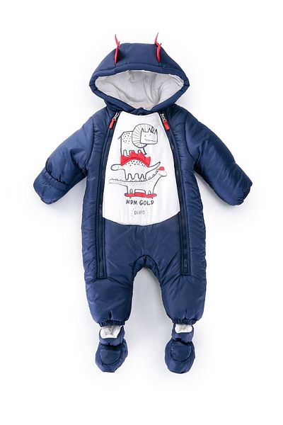 Kerata Kids New Season Cute Dragons Patterned Cotton Hooded Baby Romper