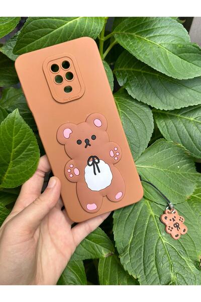Aksesuarda Moda Xiaomi Redmi Note 9s-9 Pro Uyumlu Sevimli Ayıcık Figürlü Sili...