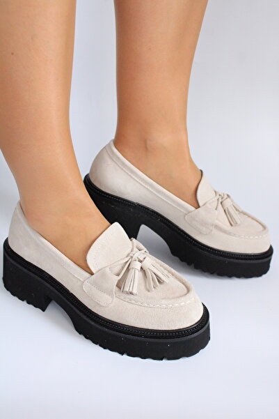 PerPiede Latte Hakiki Deri Loafer Ayakkabı