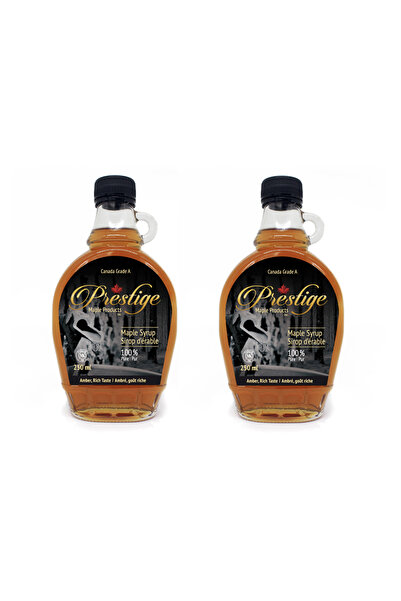 Prestige Maple Prestige Akçaağaç Maple Şurubu 2 x 250 ml (330 gr) - En Yüksek Kalite - Amber Grade A Maple Syrup