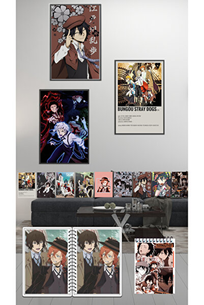 animeandyourworld Bungou stray dogs 3 adet poster 9 adet fotokart 1adet A5 de...