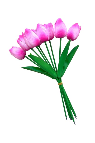 OZİHOUSE توليب صناعي رطب فوشيا 8 عبوات من الملمس الحي