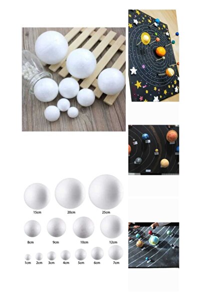 ÇEÇEN HOME Güneş Sistemi Maketi Için Strafor Köpük Küre Top Seti