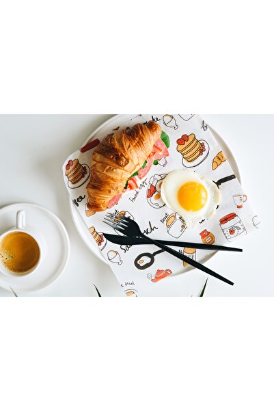 SimeStore Oil Paper - Presentation Paper - Breakfast Pattern Presentation Paper - 32 Pieces