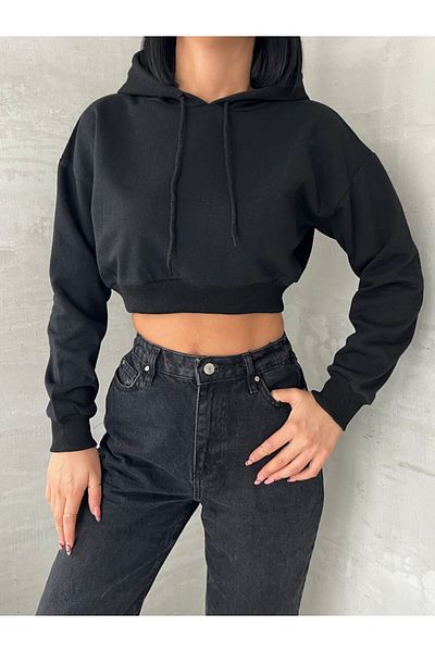 Gofeel Черен суитшърт с качулка Atelier Streetwear Y2K GOFEEL