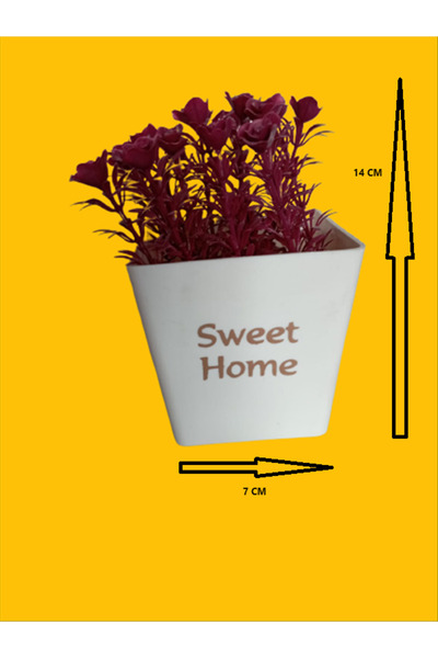 YapayÇiçekHome زهرة صناعية بوعاء مقاس 7 سم × 14 سم