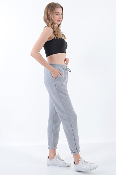 Nida tekstil pantaloni de trening elastic cu trei fire de damă în talie și pi...