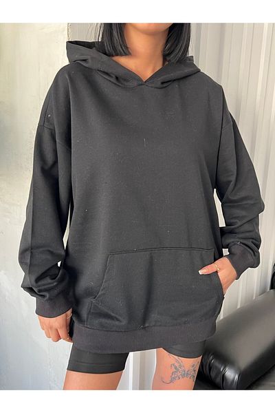 Gofeel Atelier Μαύρο Oversize Φούτερ με κουκούλα Outdoor Streetwear Y2K GOFEEL