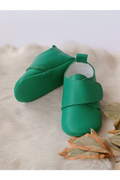 Hodore Green Genuine Leather Velcro Baby Shoes