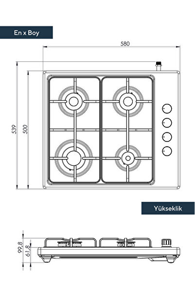 KUMTEL Zenon Ko 420 İnox Set Üstü Ocak