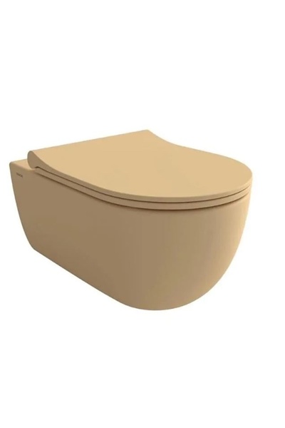 Bocchi V-tondo Rimless Kısa Asma Klozet+pure S Klozet Kapağı. Mat Kaşmir