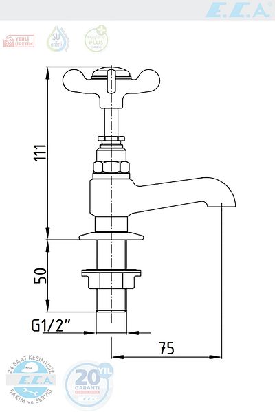 Eca Neo Classic Sink Faucet 1/2102109170