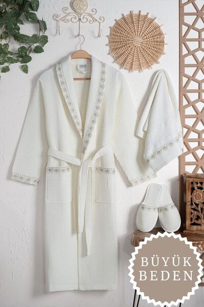 Arliva Home VIOLA BÜYÜK BEDEN PIKE ÇEYIZ SETI KREM XL