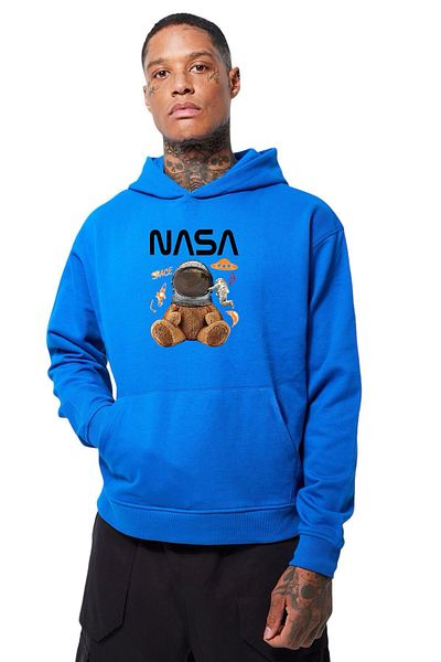 BENROMA Φούτερ Unisex Space Bear με στάμπα oversize