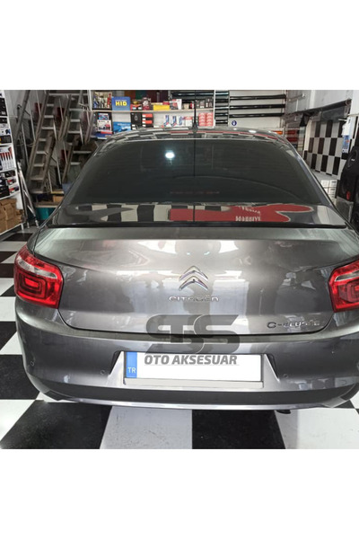 Furens Citroen C Uyumlu Elysee Bagaj Üstü Slim Spoiler Parlak Siyah Piano Black