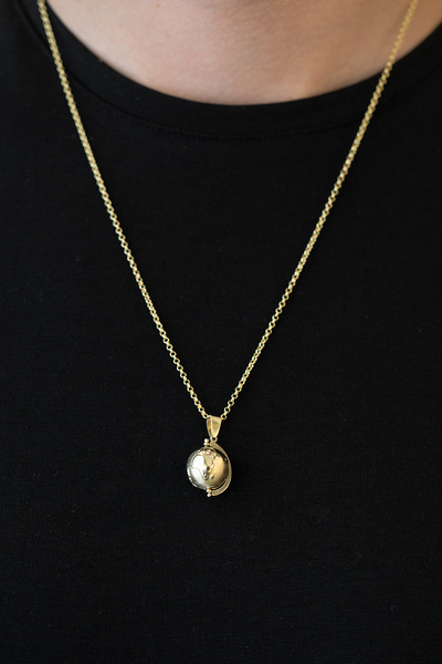 Cenova Jewelry 14 Ayar Altın Dünya Kolye Ucu