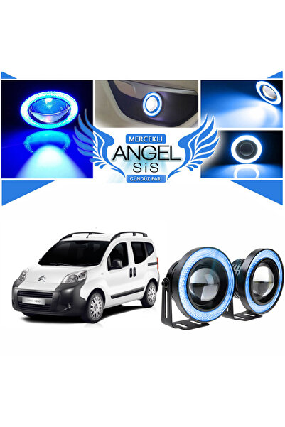 Furens Citroën Nemo Uyumlu Universal Mercekli Led Angel Sis Farı 76 mm Buz Ma...