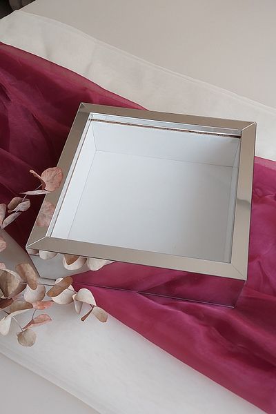 Verda Çerçeve 25x25 cm adâncime argint acoperit cadru de memorie - 6 cm adâncime cadru de memorie cutie de trandafiri! Hkm Comerț