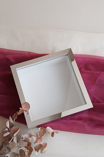 Verda Çerçeve 25x25 cm adâncime argint acoperit cadru de memorie - 6 cm adâncime cadru de memorie cutie de trandafiri! Hkm Comerț