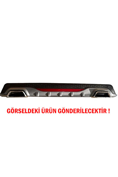 Furens Citroen C-elysee Difüzör Arka Tampon Eki 2 Egzoz Çıkışlı Gri Reflektörlü