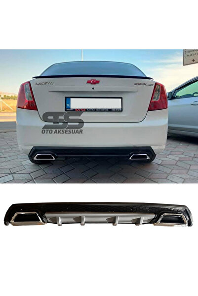 Furens Chevrolet Lacetti Difüzör Arka Tampon Eki 2 Egzoz Çıkışlı Gri Lüx Tip