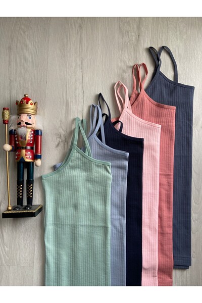 ParisTrend Kadın Ribana Pamuklu 6'lı Atlet(RENK FARKLILIĞI İÇEREBİLİR)
