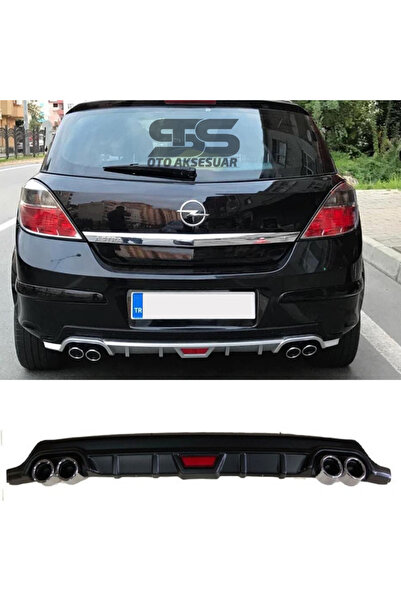 Furens Opel Astra H Difüzör Arka Tampon Eki 4 Egzoz Çıkışlı Mat Siyah