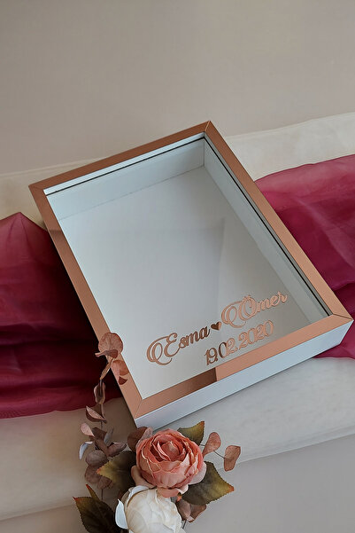 Verda Çerçeve 30x40 Cm 7 Cm Derin Beyaz-rose Gül Anı Çerçevesi! Gül Kutusu-hk...