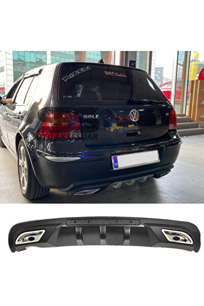 Furens Volkswagen Golf 4 Difüzör Arka Tampon Eki 2 Egzoz Çıkışlı Siyah