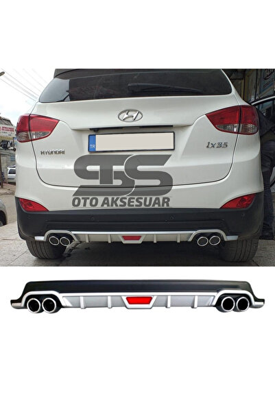 Furens Hyundai ix35 Difüzör Arka Tampon Eki 4 Egzoz Çıkışlı Gri Tip