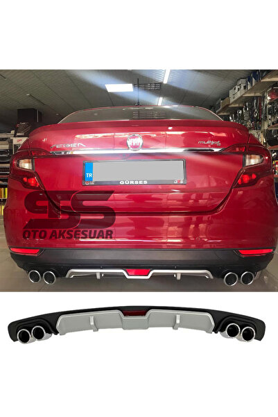 Furens Fiat Egea Difüzör Arka Tampon Eki 4 Egzoz Çıkışlı Gri