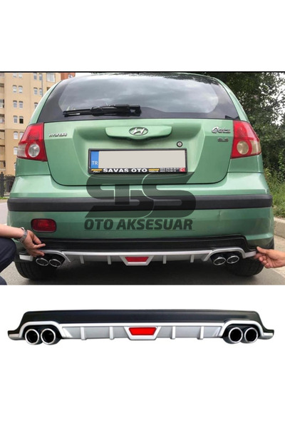 Furens Hyundai Getz Difüzör Arka Tampon Eki 4 Egzoz Çıkışlı Gri