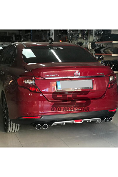 Furens Fiat Egea Difüzör Arka Tampon Eki 4 Egzoz Çıkışlı Gri