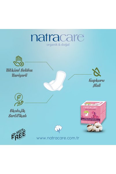 Natracare Ultra Extra Winged Pad Long Night (8 Pieces) - Set of 2 - 16 Pieces Ultra Extra Long Night Pad