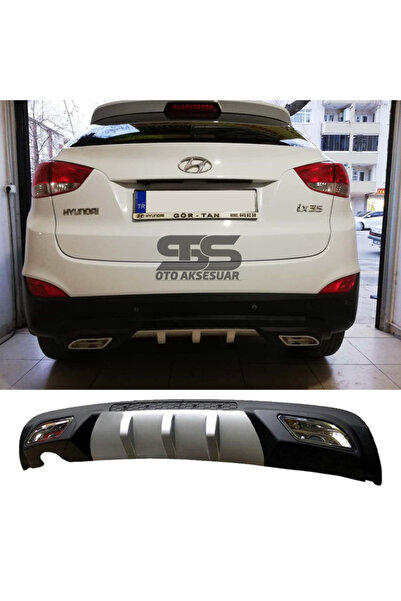 Furens Hyundai ix35 Difüzör Arka Tampon Eki 2 Egzoz Çıkışlı Gri