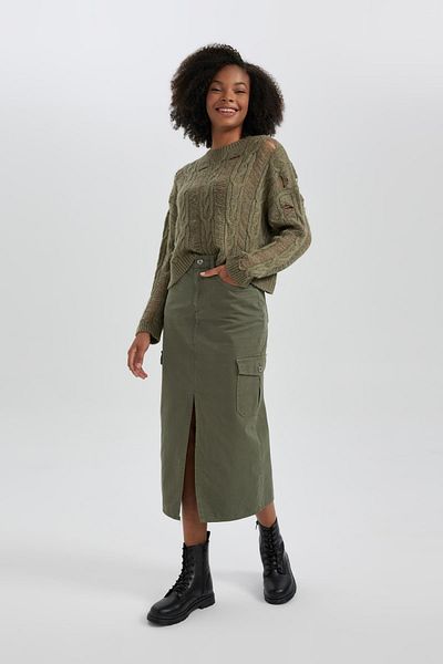 DeFacto Gabardine Maxi Cargo Fit szoknya - B3666ax23wn