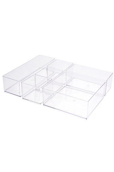 Bayev Lv 216 Ayarlanabilir Çekmece Içi Düzenleyici Set 6 Parça Takı Ve Makyaj Kutusu Kalem Organizeri