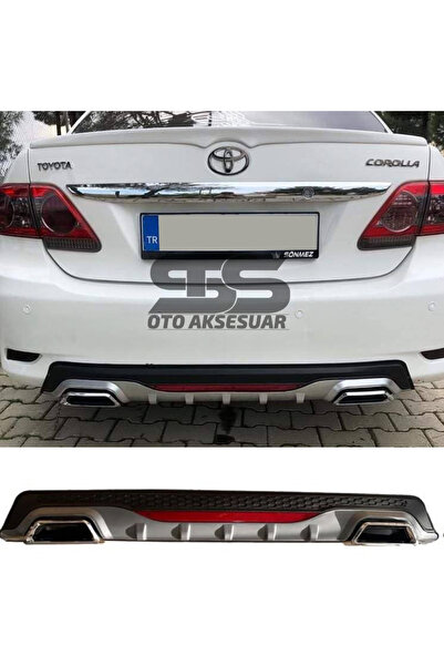 Furens Toyota Corolla 2007-2012 Difüzör Arka Tampon Eki 2 Egzoz Çıkışlı Gri R...